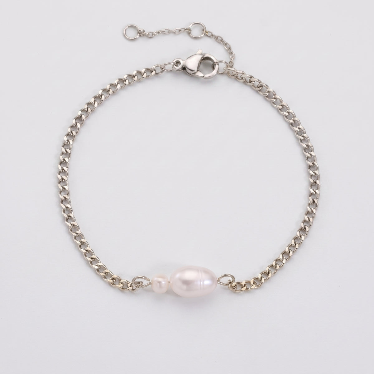Agathe Freshwater Pearl Silver Chain Bracelet - Joie d’Or