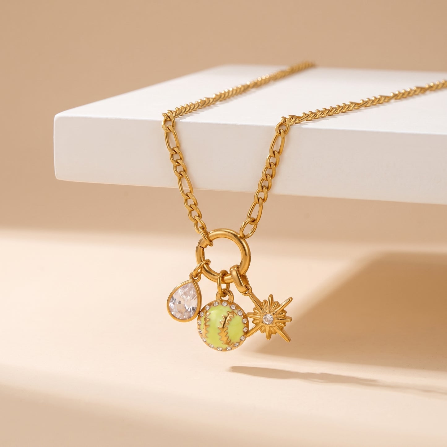 Flavia Tennis Charm & Starburst Gold Necklace - Joie d’Or