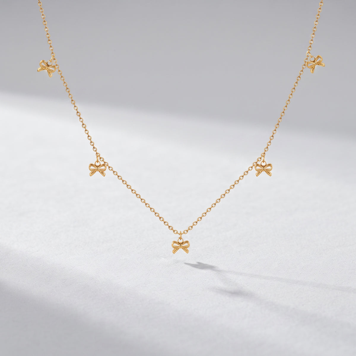 Cécile Bow Gold Chain Necklace - Joie d’Or