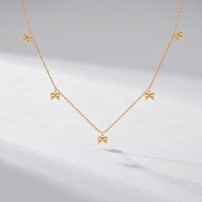 Cécile Bow Gold Chain Necklace - Joie d’Or