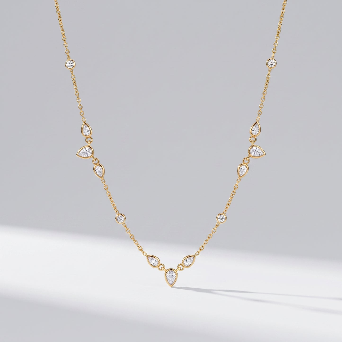Lucienne Crystal Pear Gold Necklace - Joie d’Or