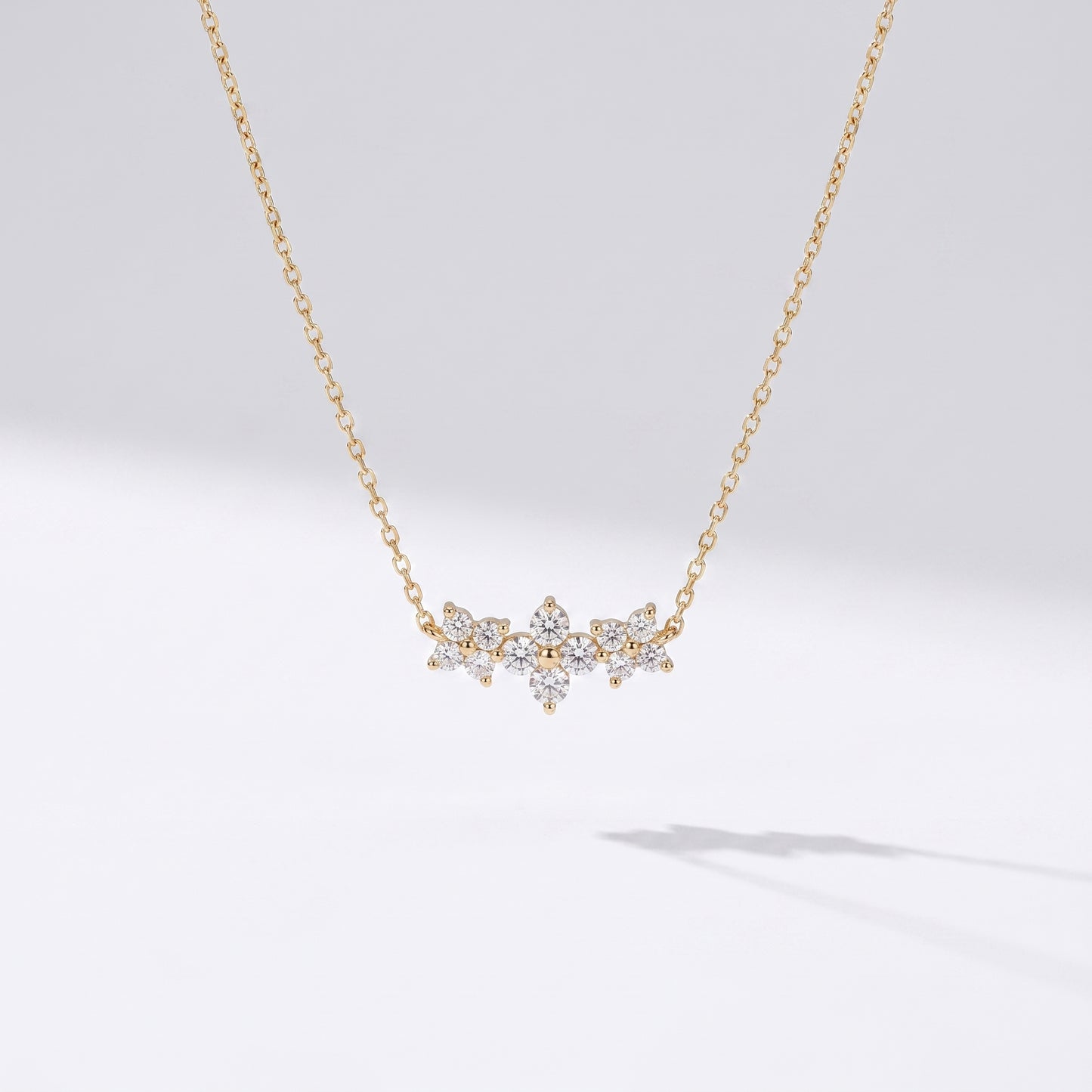 Annette Crystal Floral Bar Gold Necklace - Joie d’Or