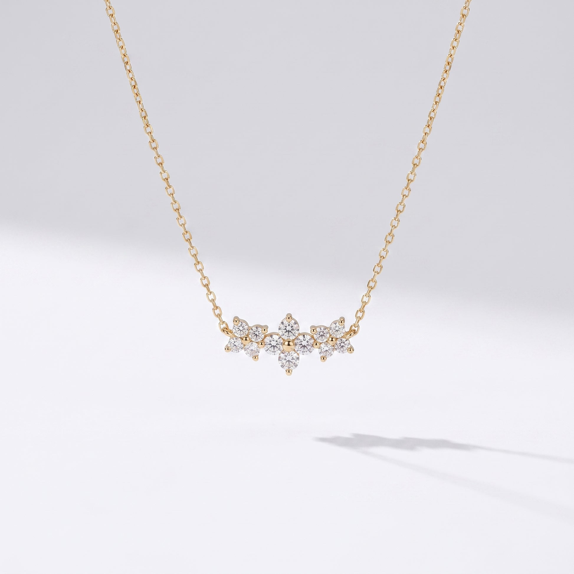 Annette Crystal Floral Bar Gold Necklace - Joie d’Or