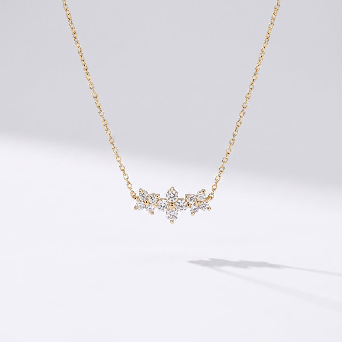 Annette Crystal Floral Bar Gold Necklace - Joie d’Or