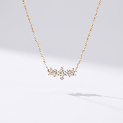 Annette Crystal Floral Bar Gold Necklace - Joie d’Or