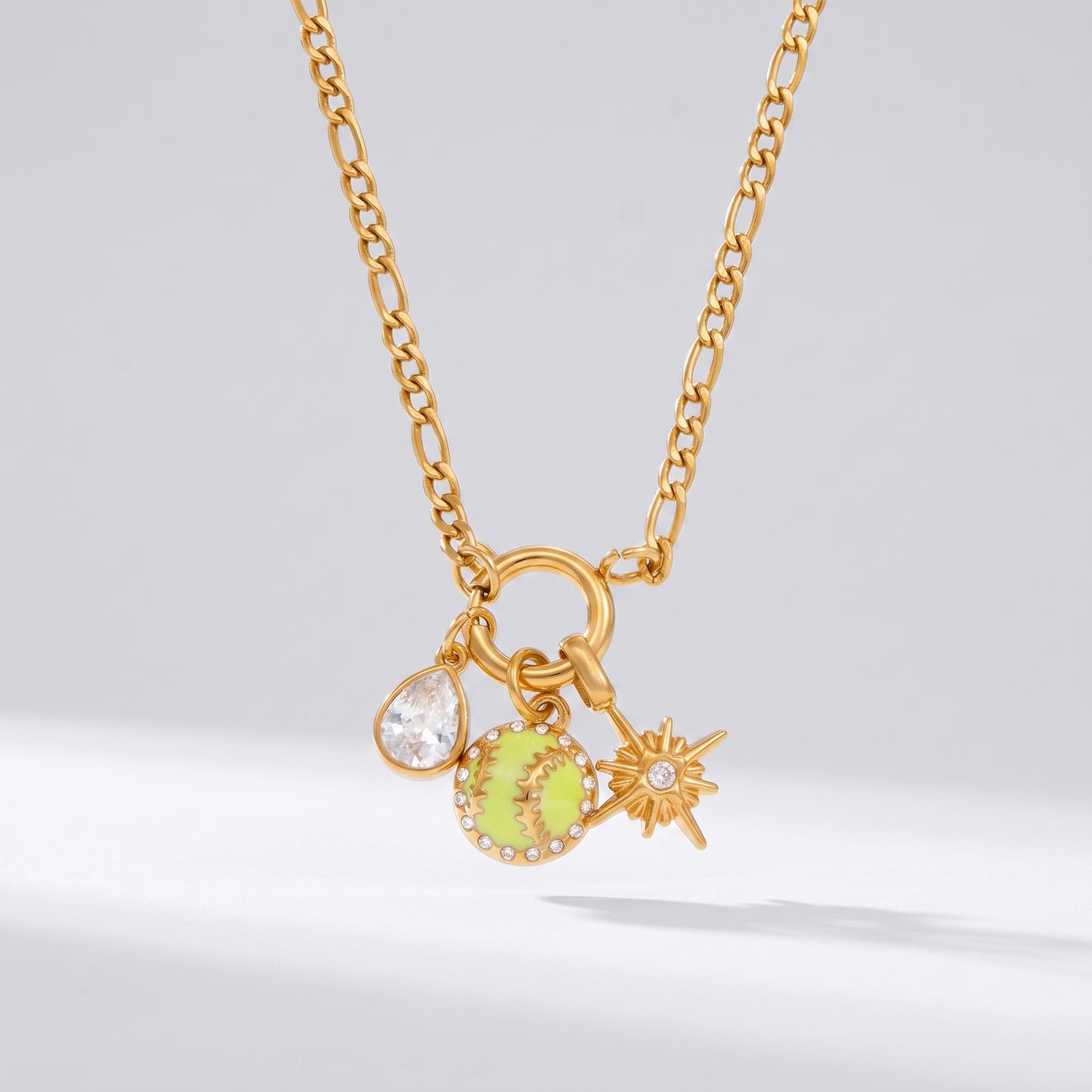 Flavia Tennis Charm & Starburst Gold Necklace - Joie d’Or