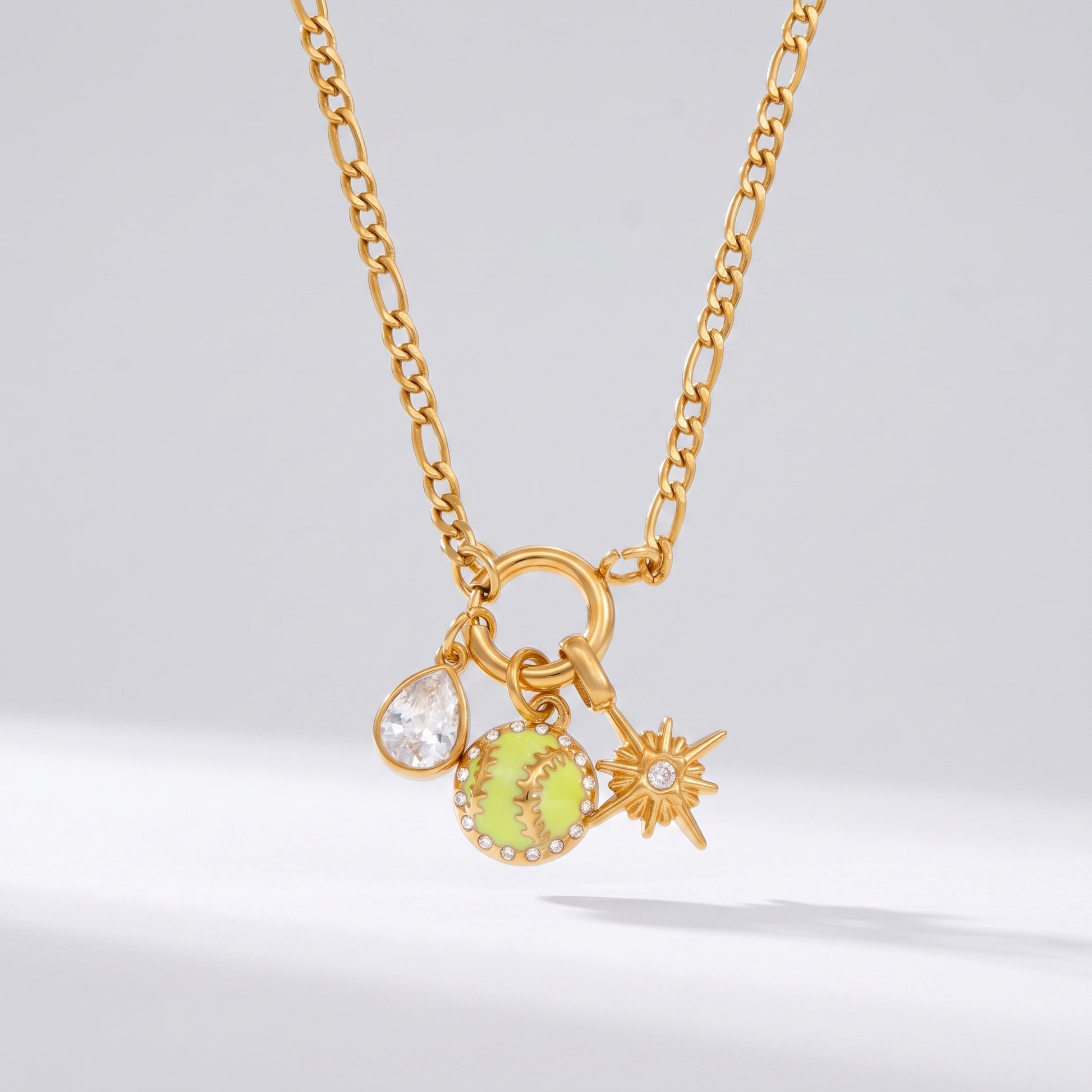 Flavia Tennis Charm & Starburst Gold Necklace - Joie d’Or