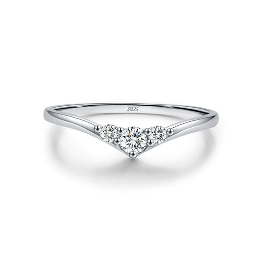 Ariana Triple Diamond Silver Ring
