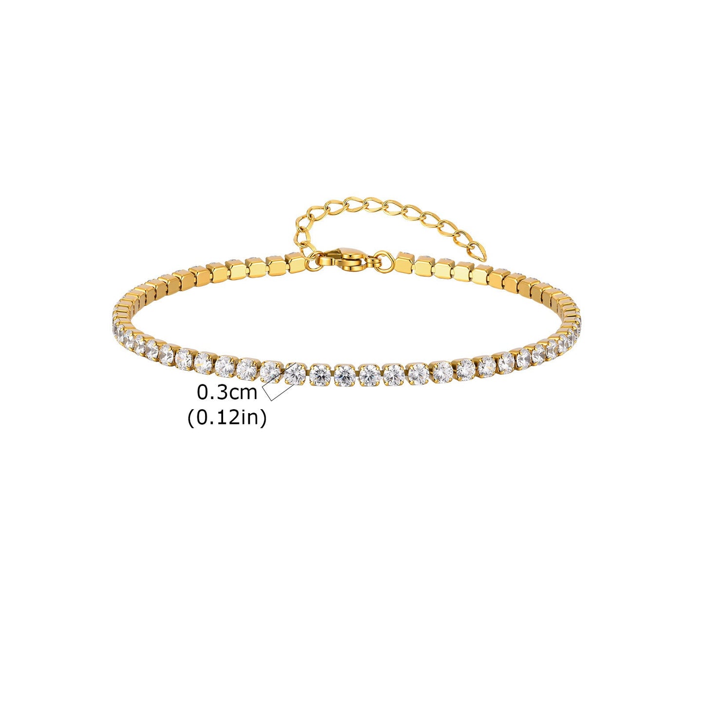 Alessia Tennis Gold Anklet - Joie d’Or