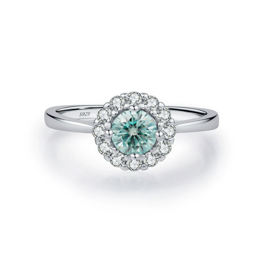 Ariana Crystal Blue Silver Ring