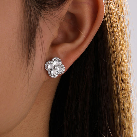 Augustina Silver Crystal Earrings