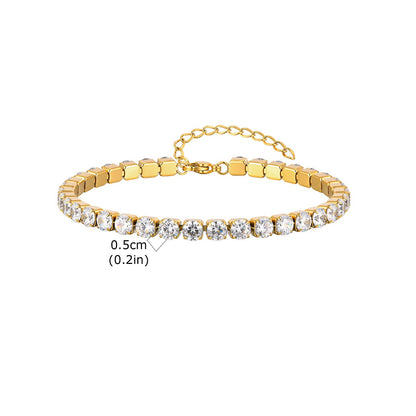 Alessia Tennis Gold Anklet - Joie d’Or