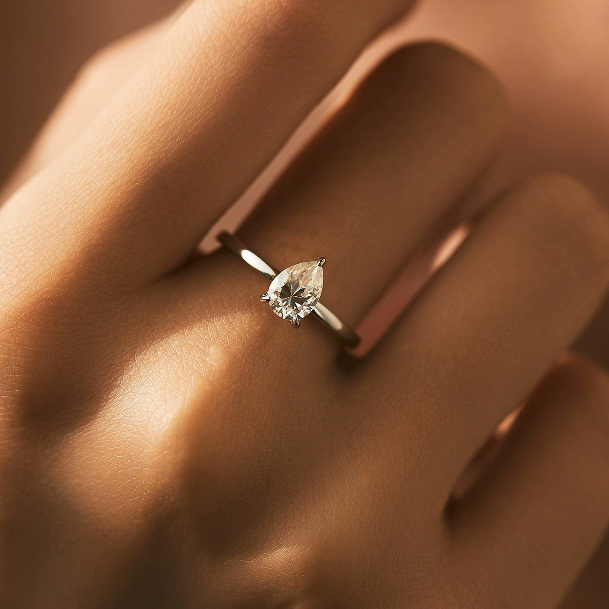 Eva Crystal Drop Silver Ring - Joie d’Or