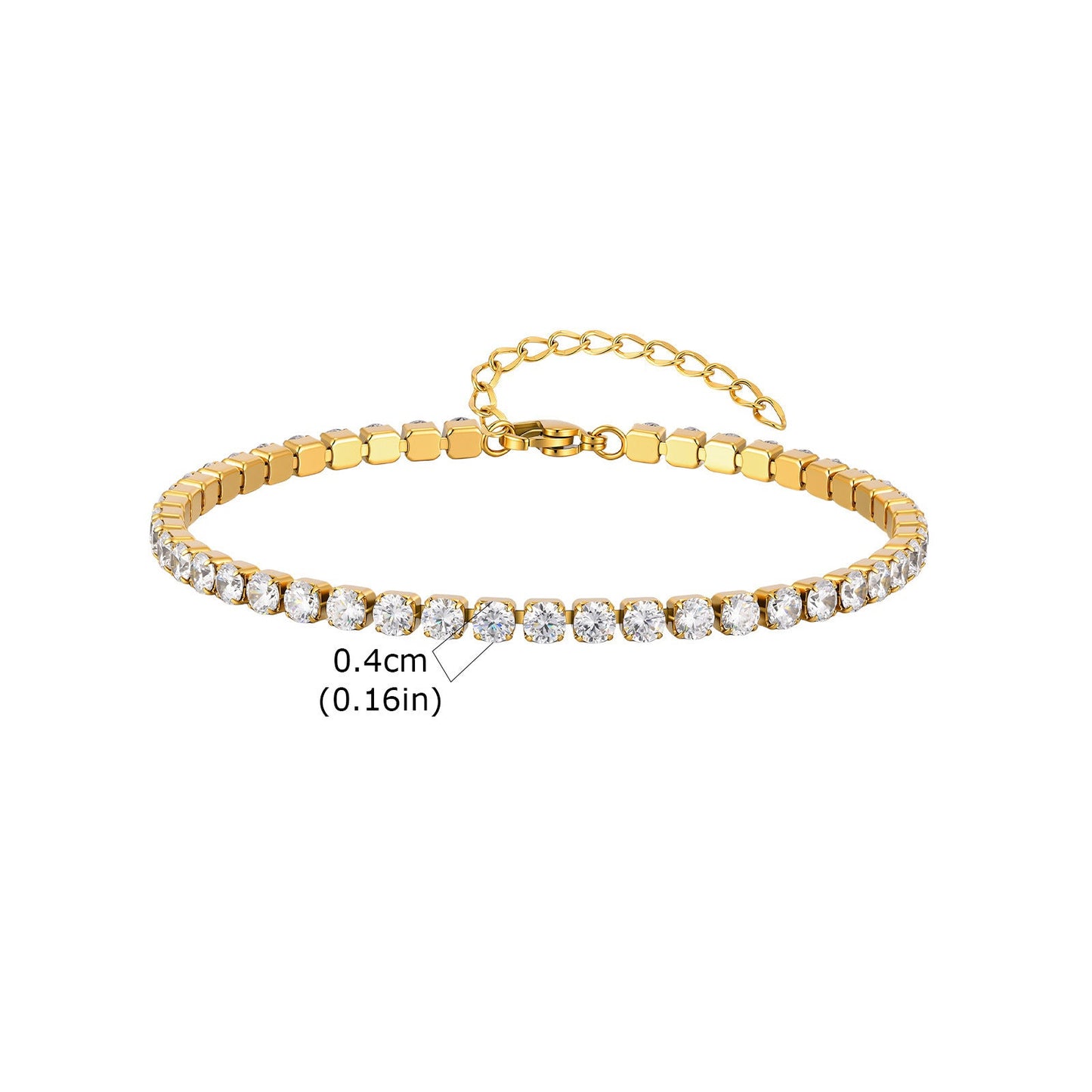 Alessia Tennis Gold Anklet - Joie d’Or