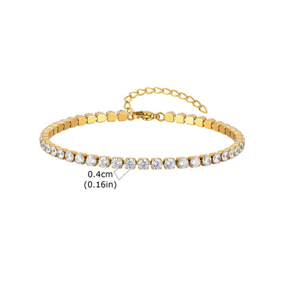 Alessia Tennis Gold Anklet - Joie d’Or