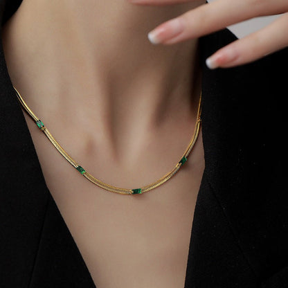 Eve Herringbone Gold Necklace
