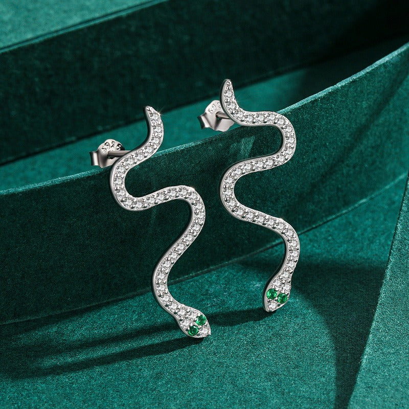 Liana Crystal Snake Earrings - Joie d’Or