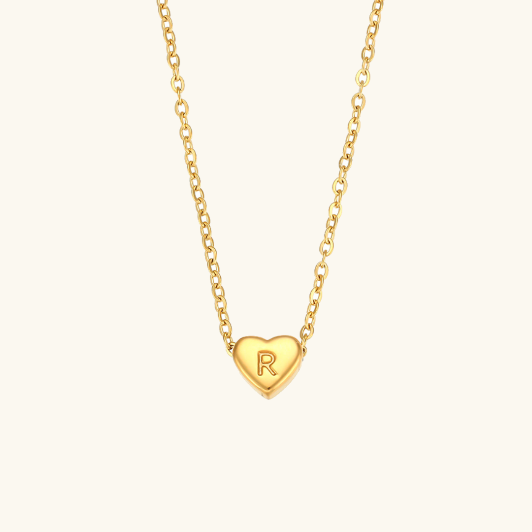 Heart Initial Gold Necklace - Joie d’Or