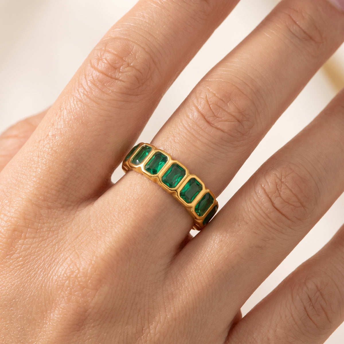 Sophie Green Baguette Gold Ring