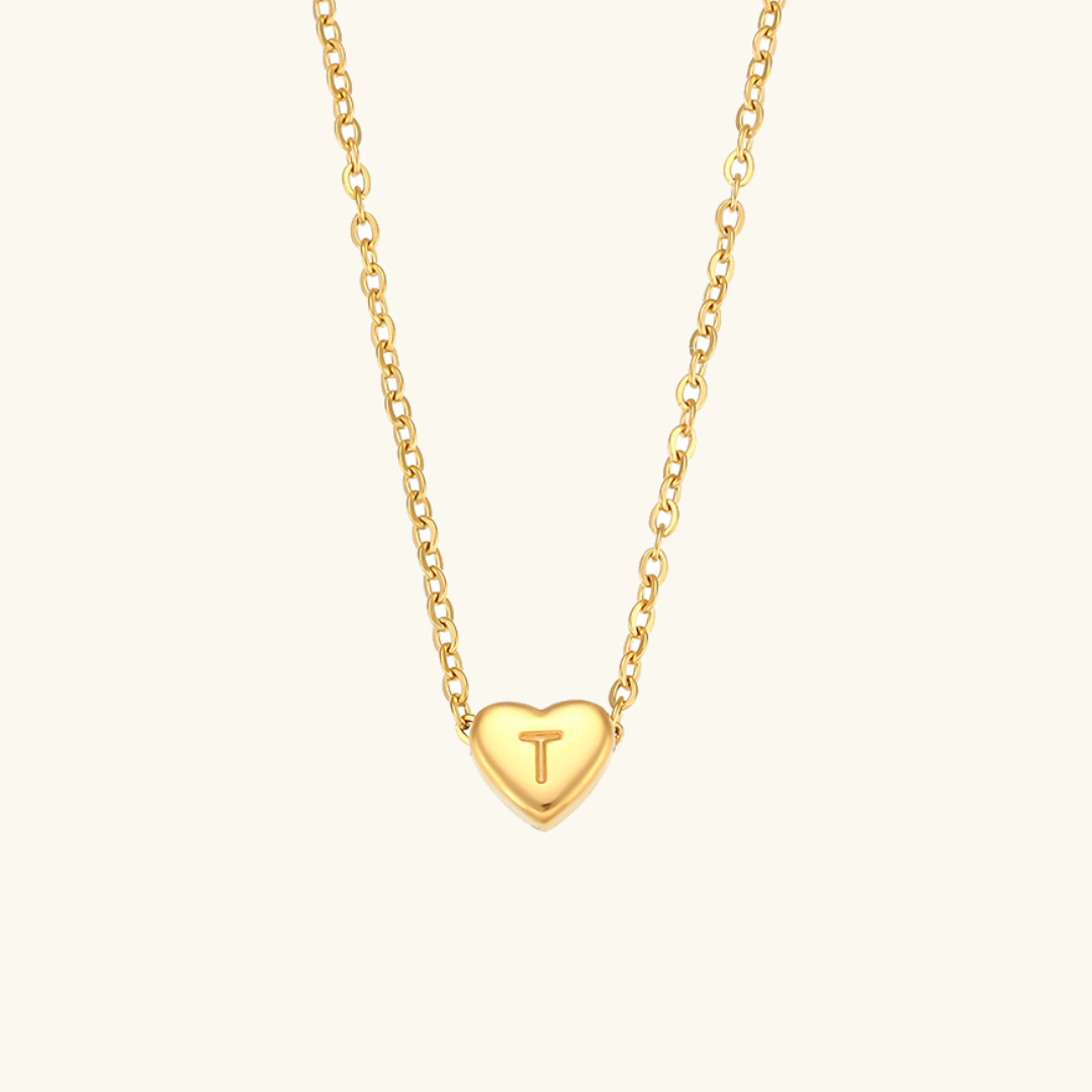 Heart Initial Gold Necklace - Joie d’Or