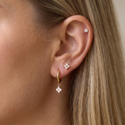 Fleur Clover Trio Gold Earrings - Joie d’Or