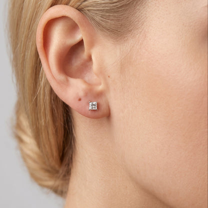 Chloe Dainty Square Zircon White Studs - Joie d’Or