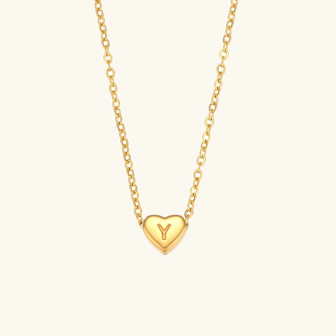 Heart Initial Gold Necklace - Joie d’Or