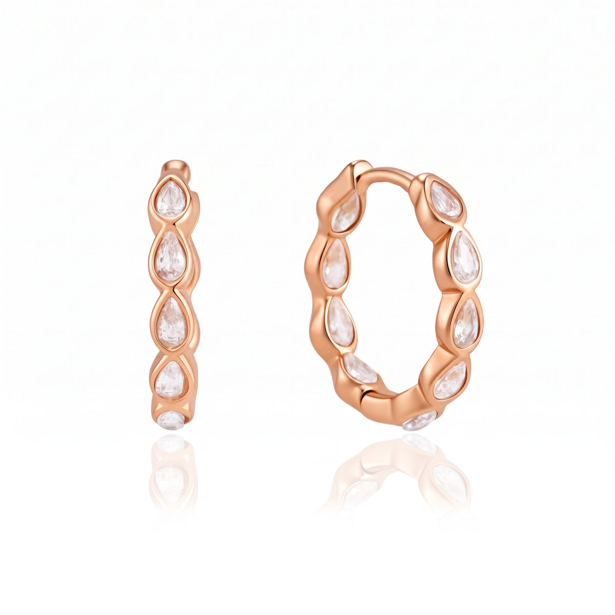 Albane Teardrop Hoop Gold Earrings - Joie d’Or