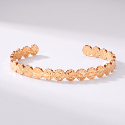 Ambre Hammered Cuff Gold Bracelet - Joie d’Or