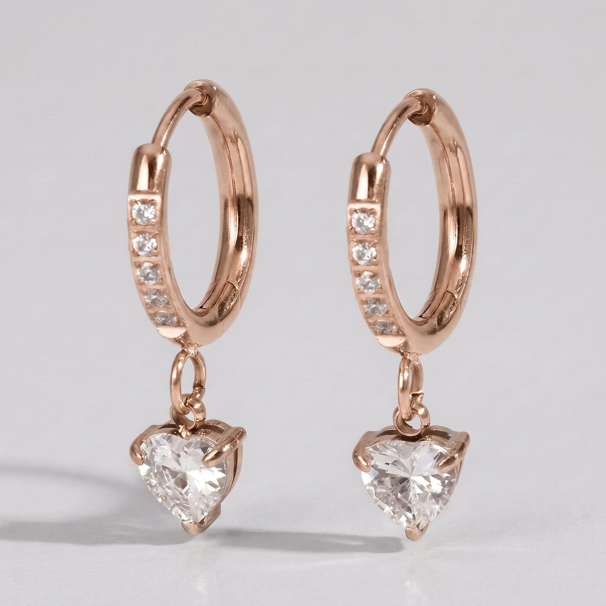 Aurélie Crystal Heart Silver Earrings - Joie d’Or