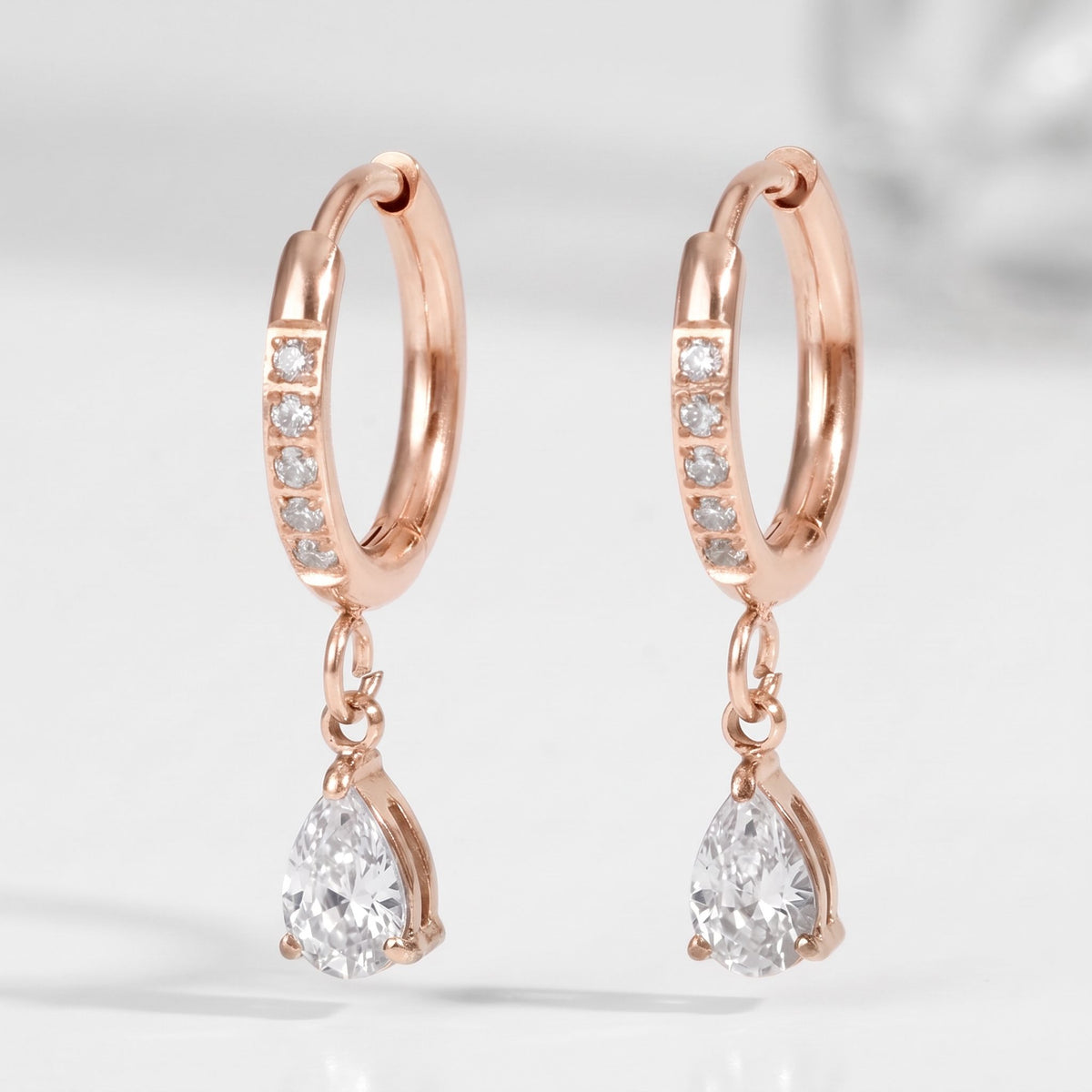 Aurélie Crystal Water Drop Silver Earrings - Joie d’Or