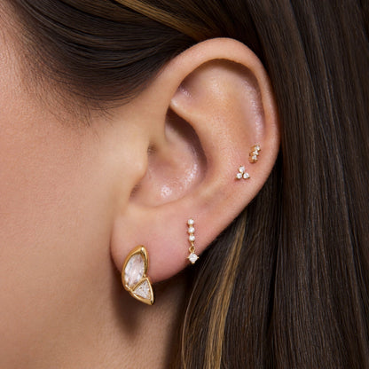 Aurore Crystal Wing Gold Earrings