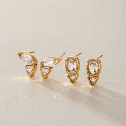 Aurore Crystal Wing Gold Earrings