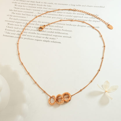 Benedetta Triple Ring Gold Necklace - Joie d’Or