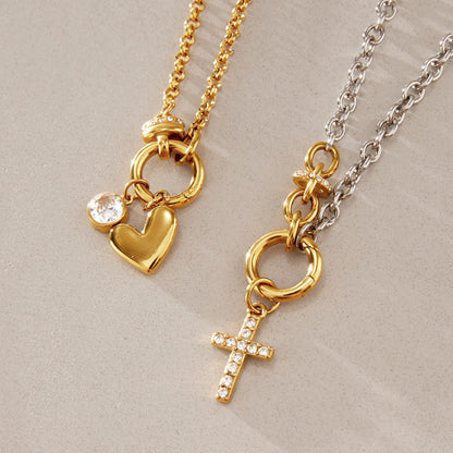 Daphné Heart Charm Gold Necklace