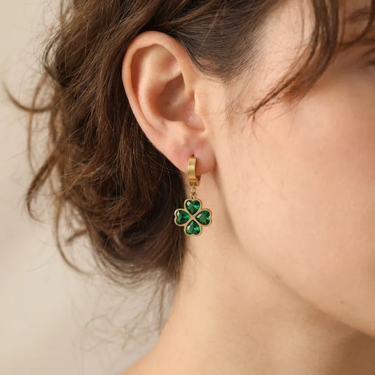 Emerald Clover Earrings - Joie d’Or