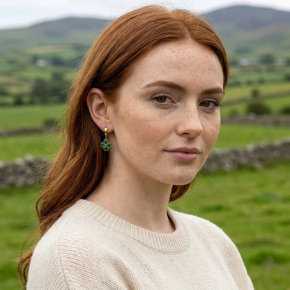 Emerald Clover Earrings - Joie d’Or