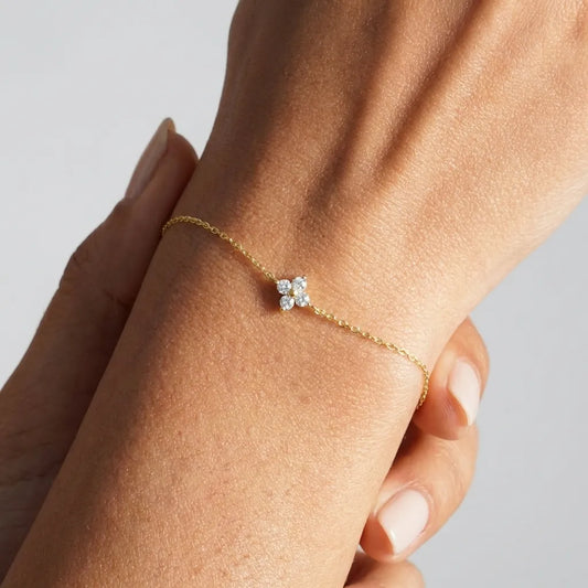 Mia Crystal Clover Bracelet - Joie d’Or