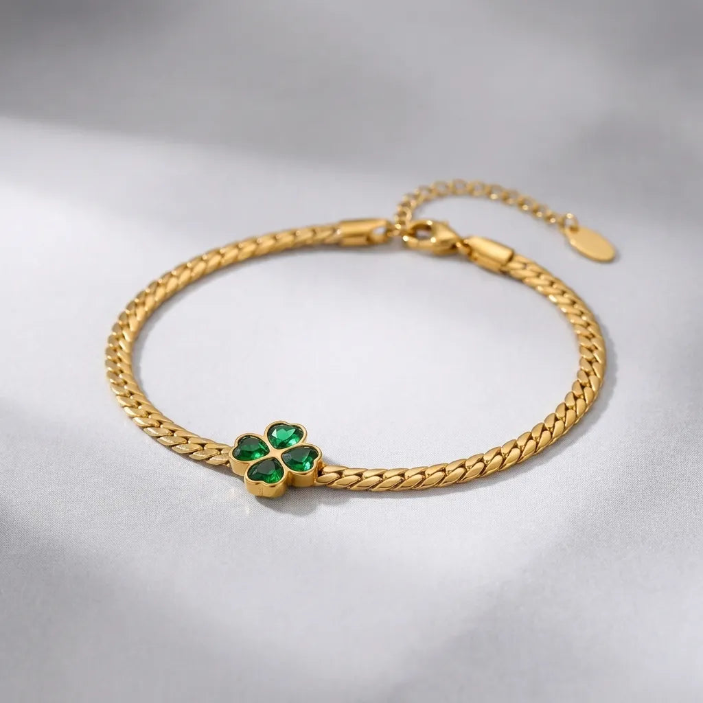 Emerald Clover Bracelet - Joie d’Or
