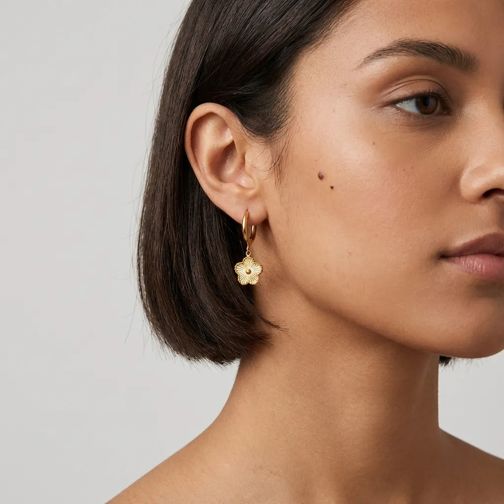 Rowena Flower Hoop Earrings - Joie d’Or