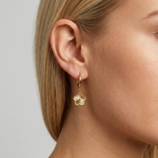 Rowena Flower Hoop Earrings - Joie d’Or