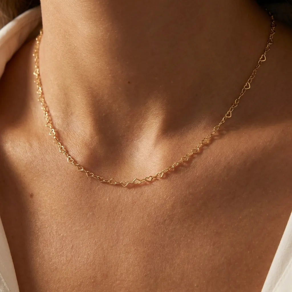 Élodie Chain Heart Necklace - Joie d’Or