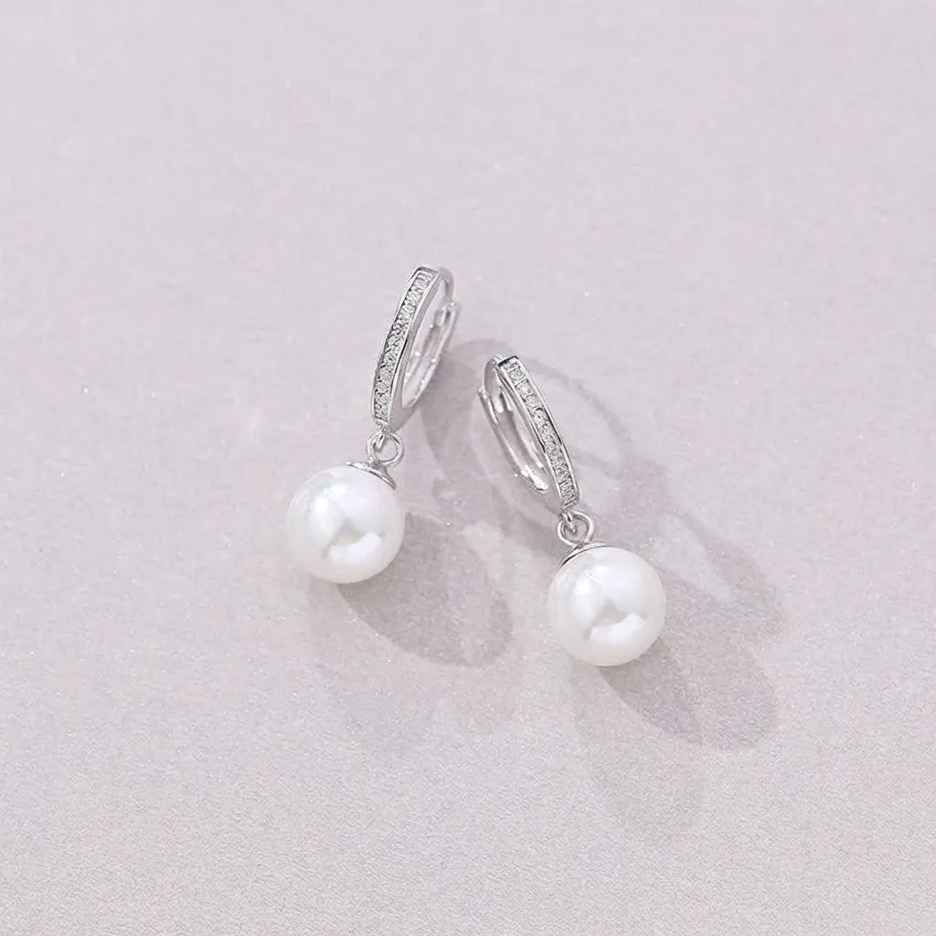 Anaïs Pavé Pearl Earrings - Joie d’Or