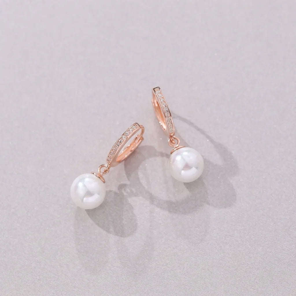 Anaïs Pavé Pearl Earrings - Joie d’Or