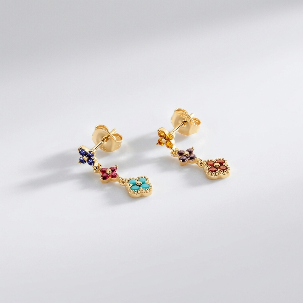 Aurélie Glimmer Cluster Earrings - Joie d’Or