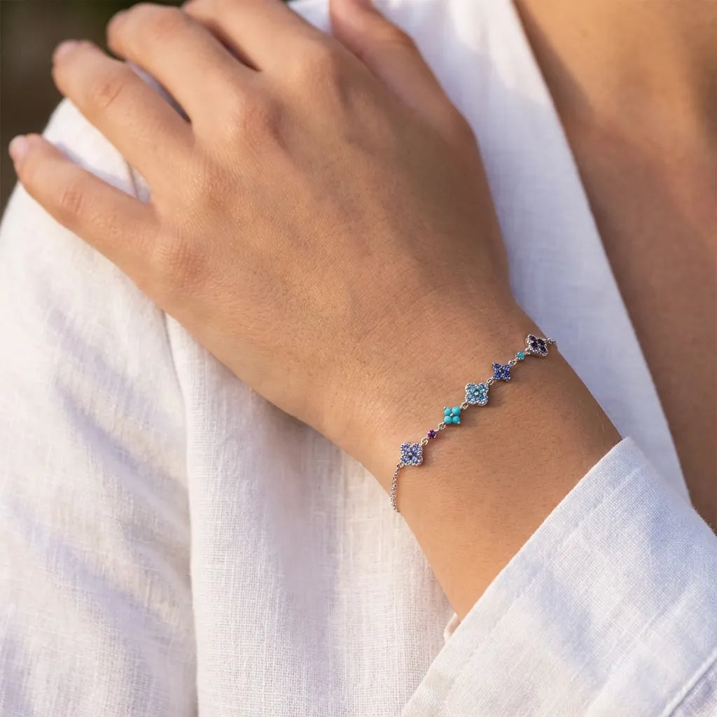 Aurélie Silver Cluster Bracelet - Joie d’Or