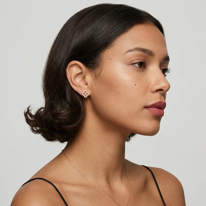 Aurélie Crystal Clover Earrings - Joie d’Or