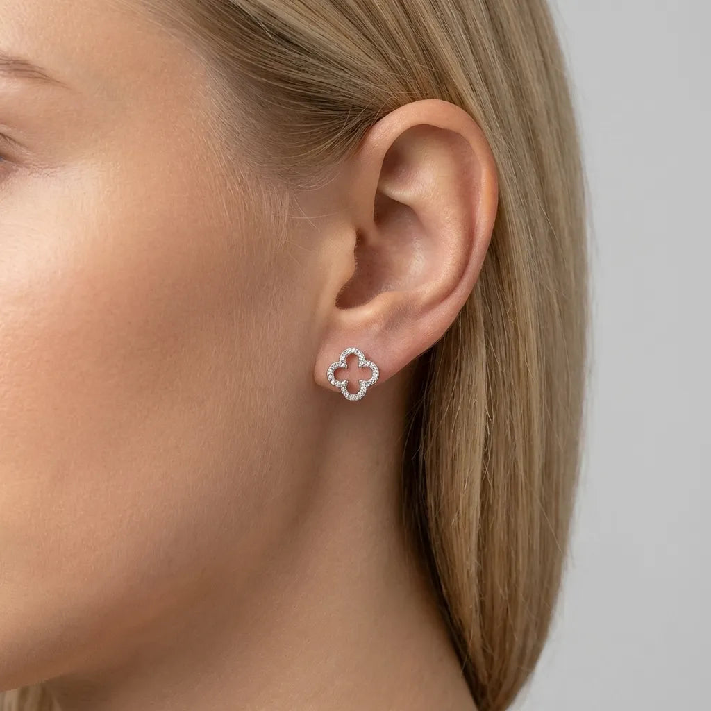 Aurélie Crystal Clover Earrings - Joie d’Or