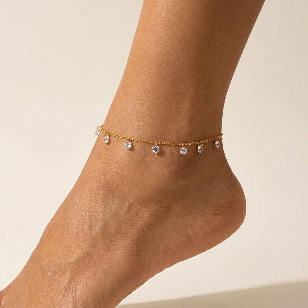 Amélie Sparkle Charms Anklet - Joie d’Or