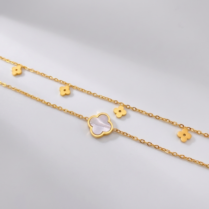 Léa Gold Clover Anklet